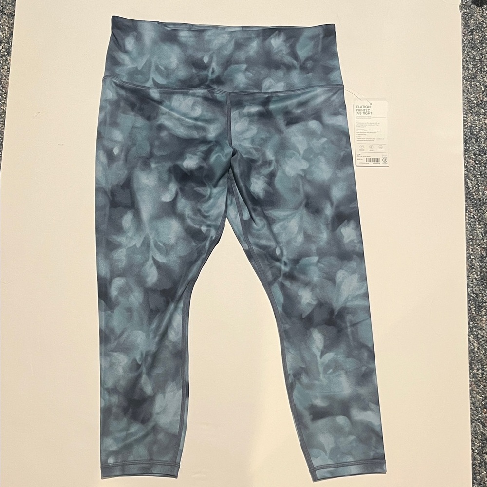 Athleta Blue Floral Leggings